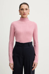 Svetr z vlněné směsi Morgan dámský, růžová barva, MENTOL