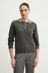 Svetr z vlněné směsi Morgan dámský, šedá barva, MSOSI