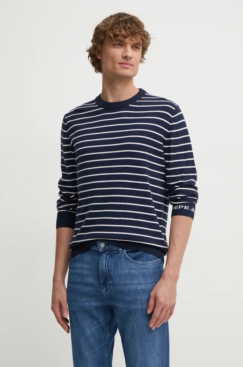 Svetr z vlněné směsi Pepe Jeans NEW ANDRE STRIPES