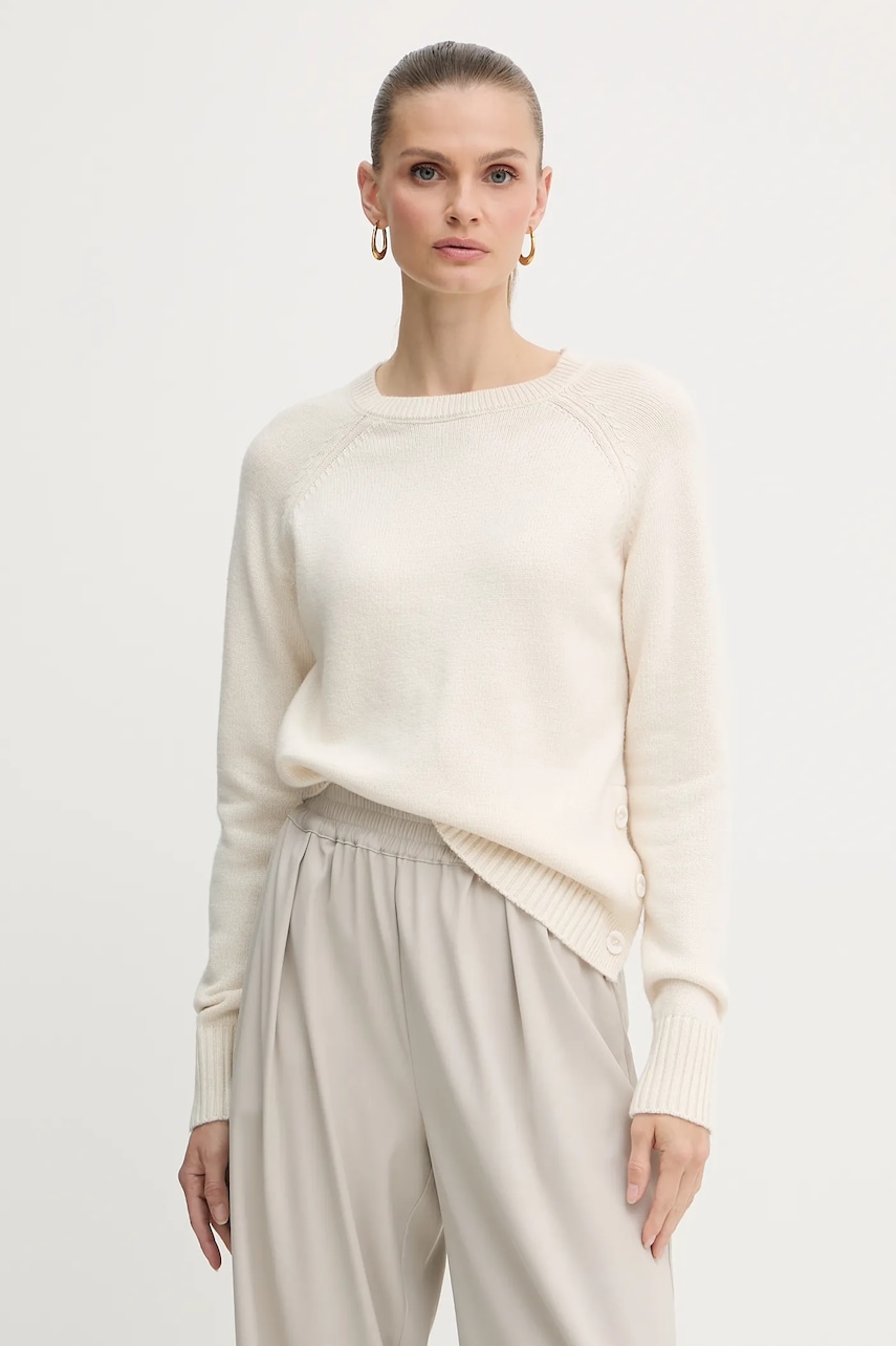 Svetr z vlněné směsi Silvian Heach PICOULANE dámský, béžová barva, GPA25233MA