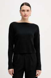 Svetr z vlněné směsi Sisley dámský, černá barva, 1KHTL106J