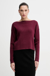 Svetr z vlněné směsi Sisley dámský, vínová barva, 1KHTL106J
