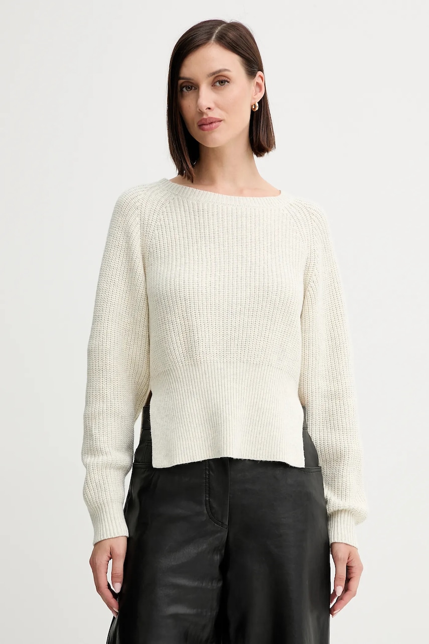 Svetr z vlněné směsi Twinset dámský, béžová barva, 252AP3240