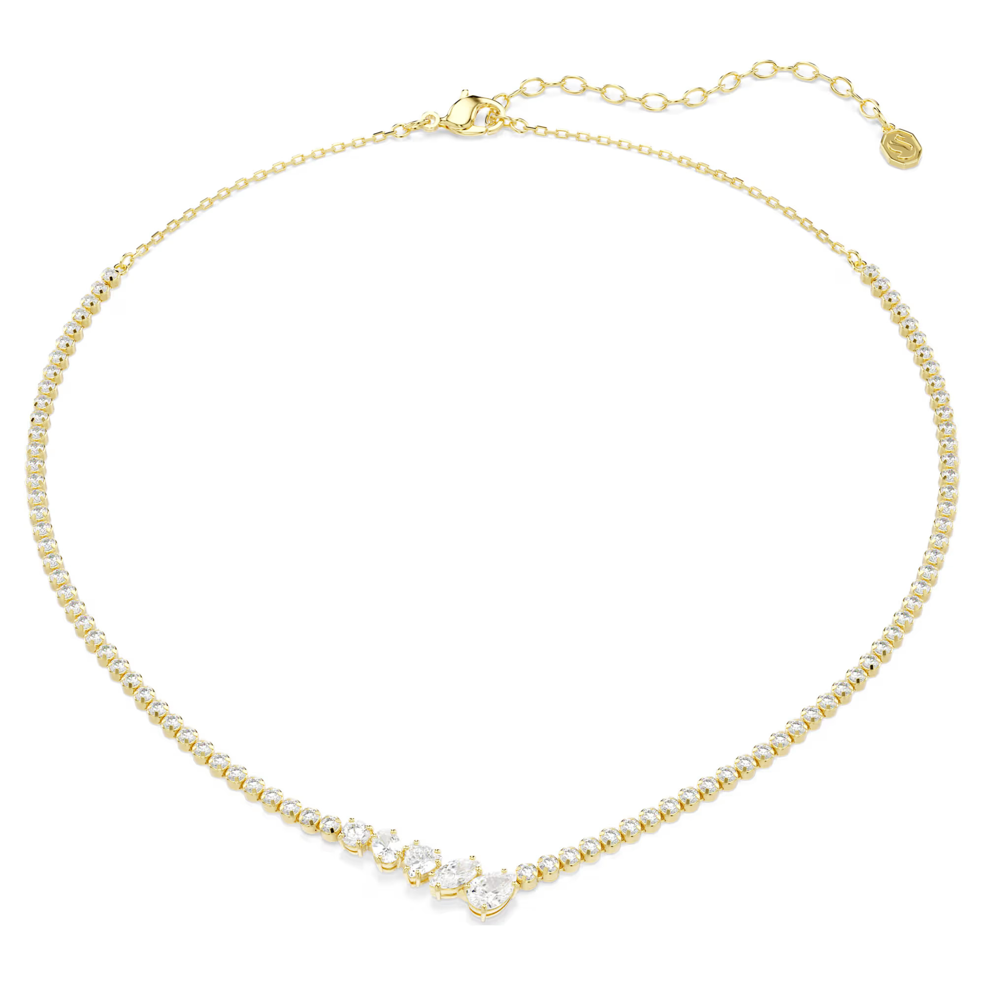 Swarovski Blyštivý pozlacený náhrdelník s krystaly Swarovski Mesmera 5747931