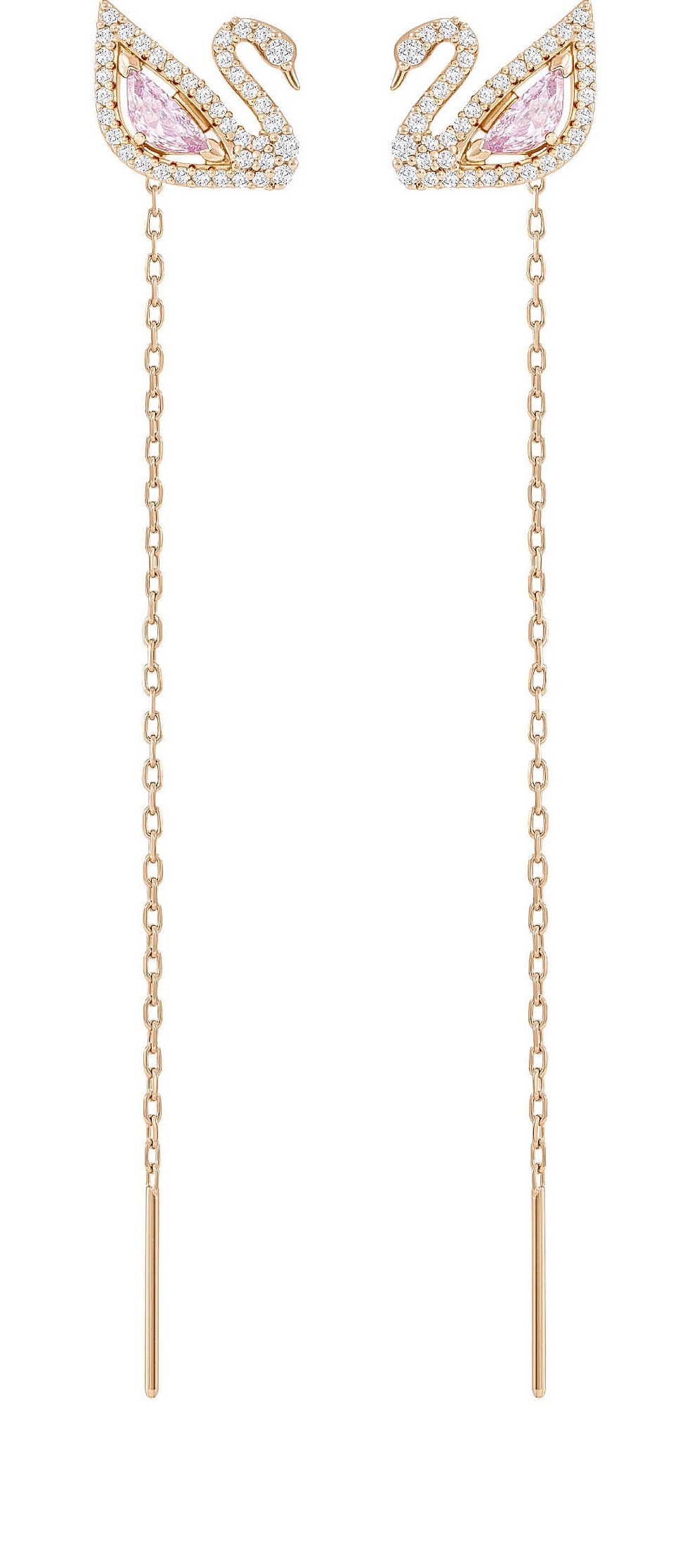 Swarovski Bronzové labutí náušnice 2v1 Dazzling Swan 5469990