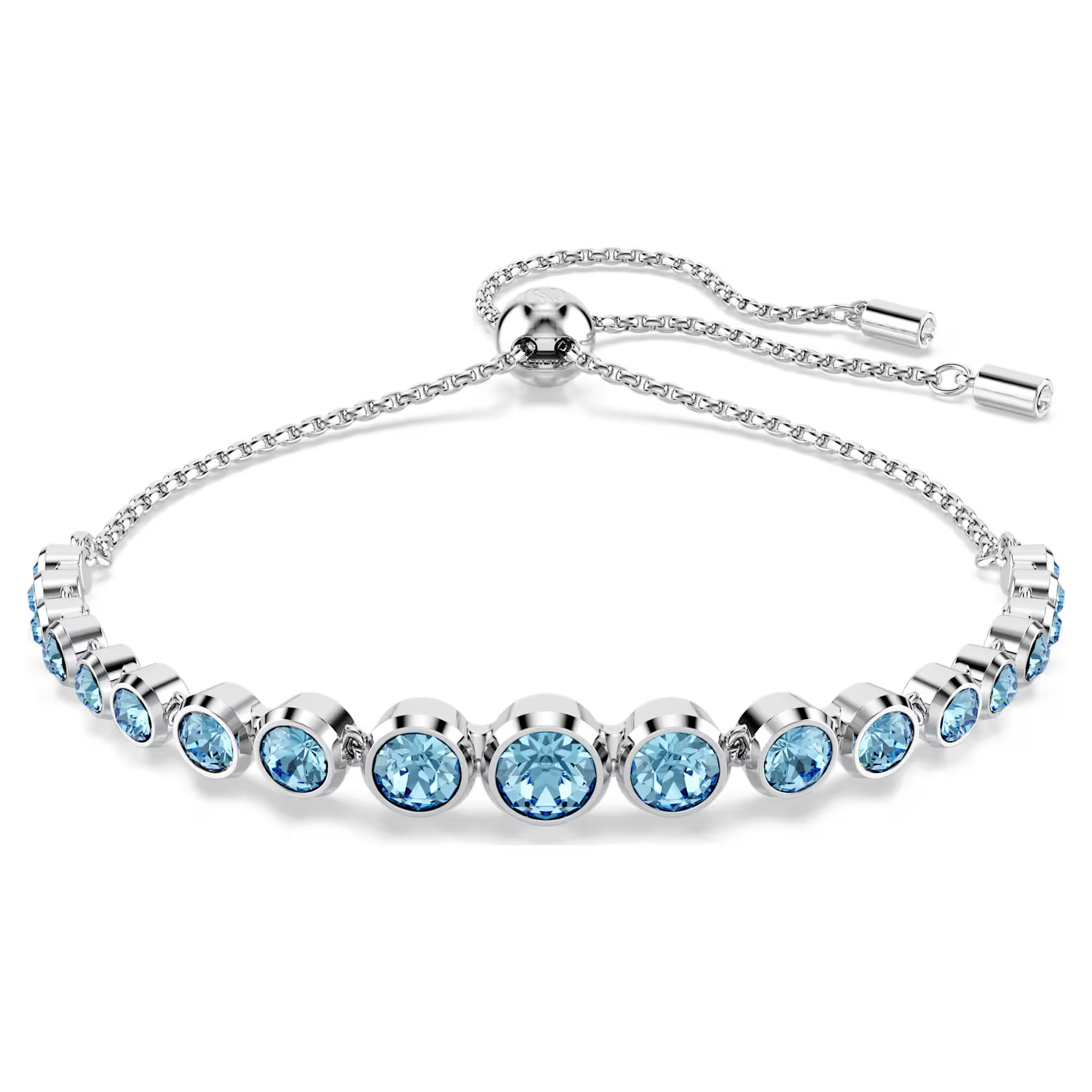 Swarovski Elegantní náramek s modrými krystaly Tennis Imber 5719282