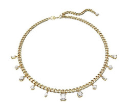 Swarovski Módní pozlacený náhrdelník se Swarovski krystaly Dextera 5663338