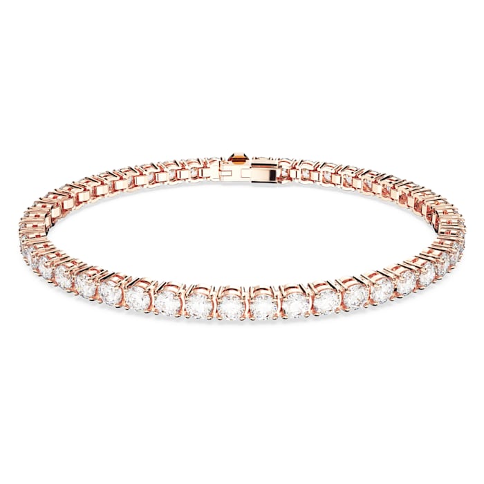 Swarovski Nadčasový pozlacený náramek se zirkony Matrix Tennis 5657661 16,5 cm
