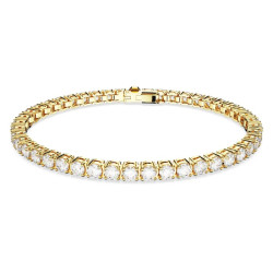 Swarovski Nadčasový pozlacený náramek se zirkony Matrix Tennis 5657662 16,5 cm