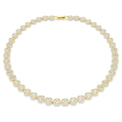 Swarovski Pozlacený tenisový náhrdelník s krystaly Una Angelic Tennis 5720505 41 cm