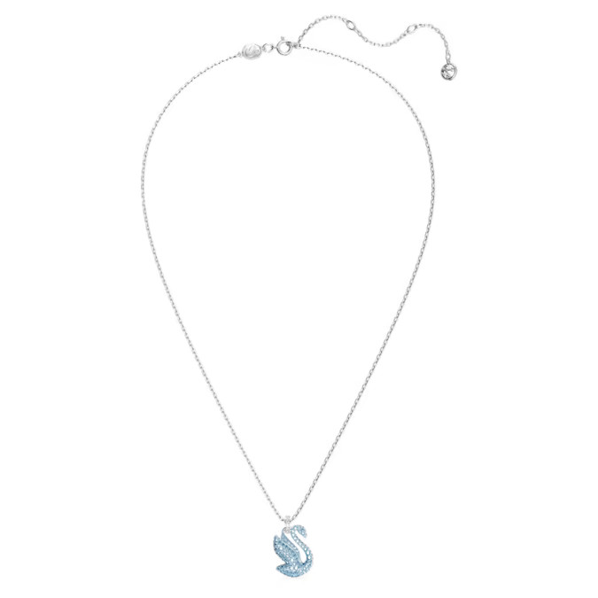Swarovski Půvabný náhrdelník s modrou Labutí Iconic Swan 5660594