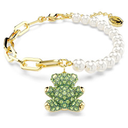 Swarovski Roztomilý pozlacený náramek se Swarovski perlami Teddy 5669167