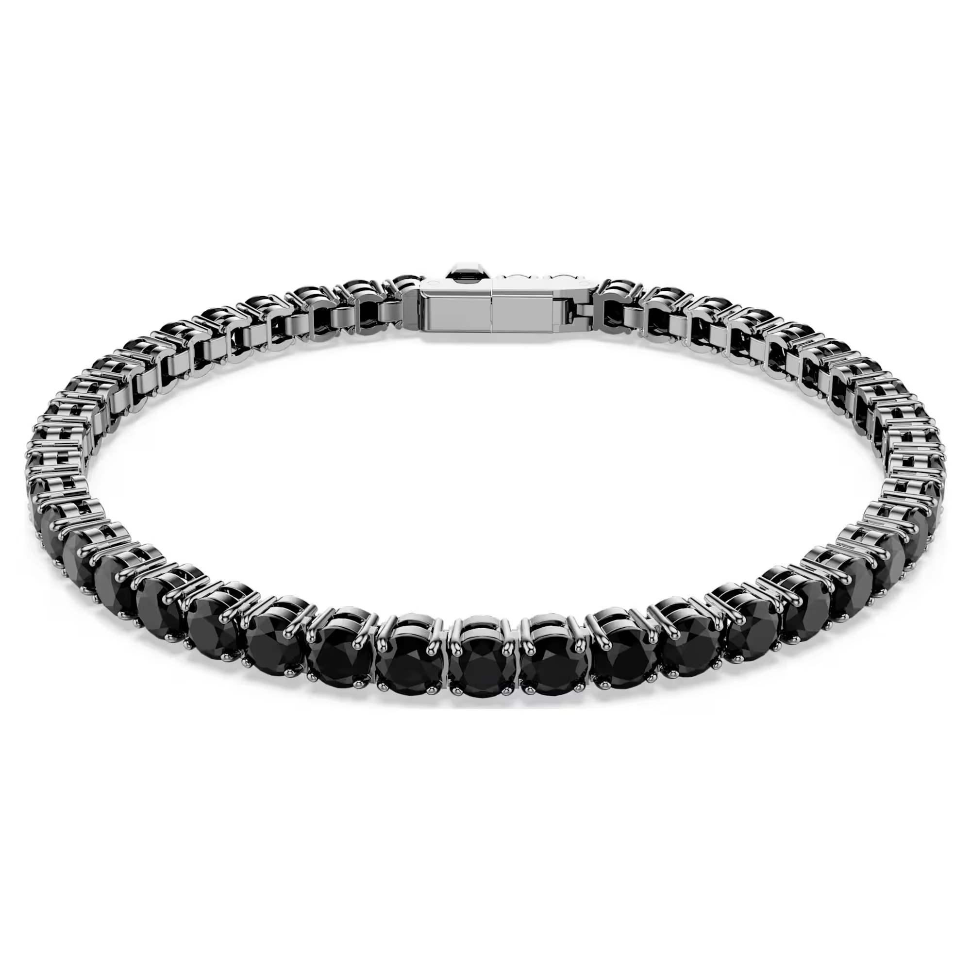 Swarovski Tenisový náramek s černými krystaly Matrix 5696032 15,5 cm