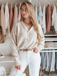 Sweter damski one size oversize SOFTELLS beżowy Dstreet