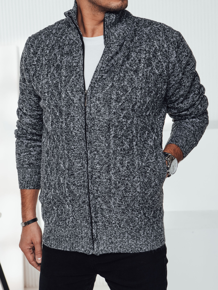 Sweter męski rozpinany szary Dstreet