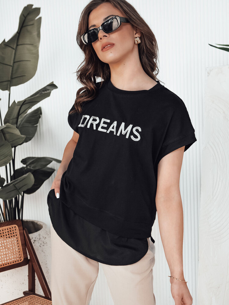 T-shirt damski DREAMY czarny Dstreet