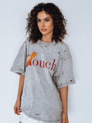 T-shirt damski TOUCH jasnoszary Dstreet