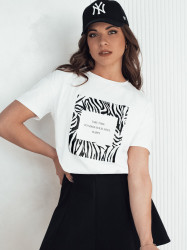 T-shirt damski z nadrukiem TEBOHON biały Dstreet