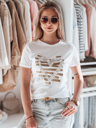 T-shirt damskie w serca MARISS biały Dstreet