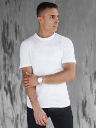 T-shirt męski z nadrukiem biały Dstreet