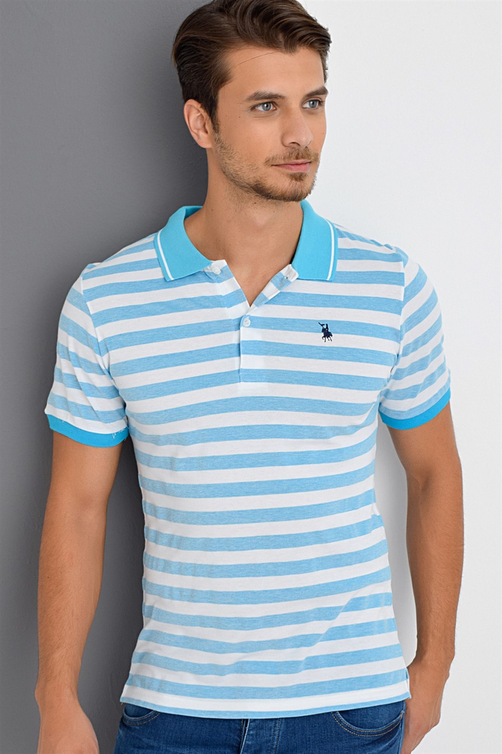 T8545 DEWBERRY T-SHIRT-BLUE