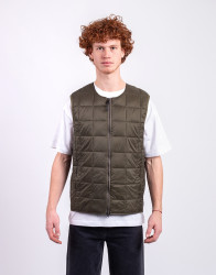 Taion Crew Neck Zip Down Vest D.OLIVE XL
