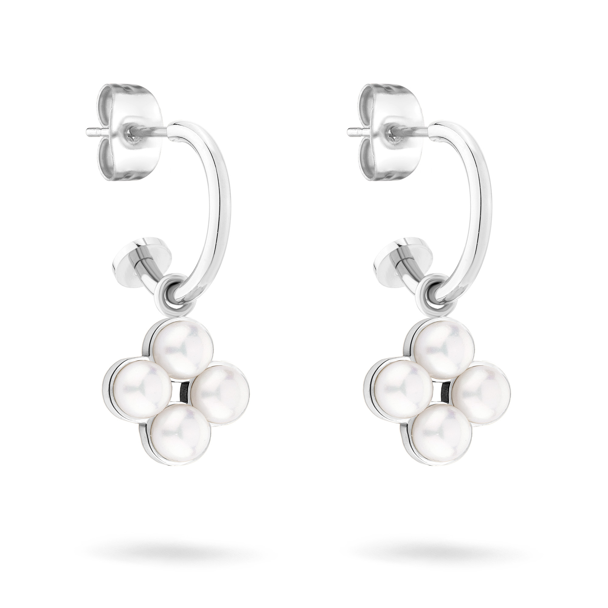 Tamaris Slušivé kruhové náušnice 2v1 Flower Pearl TJ-0520-E