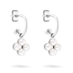 Tamaris Slušivé kruhové náušnice 2v1 Flower Pearl TJ-0520-E