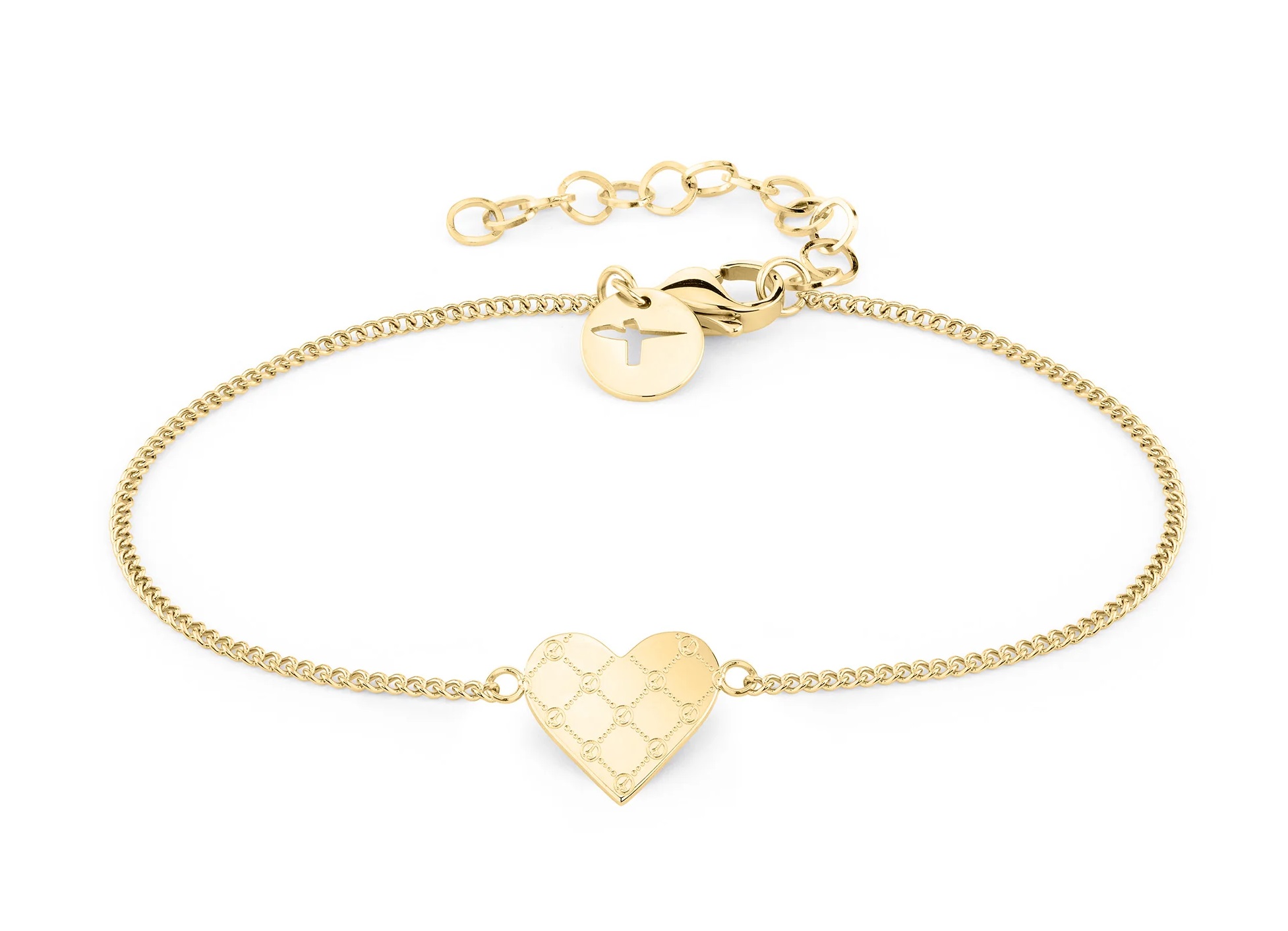 Tamaris Slušivý pozlacený náramek Logomania Heart TJ-0529-B