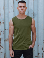 Tank top męski bez nadruku zielony Dstreet