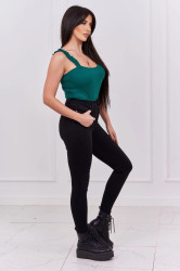 Tělová halenka na ramínka zelená