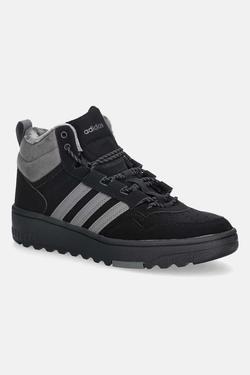 Tenisky adidas Hoops 4.0 Mid Winterized pánské, černá barva, JQ5361