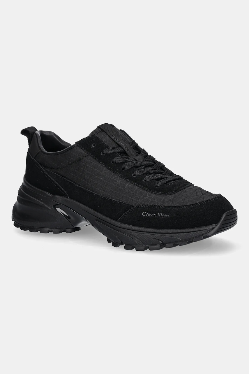 Tenisky Calvin Klein HIKE RUNNER CASUAL NY-SU AOP pánské, černá barva, YM0YM01378