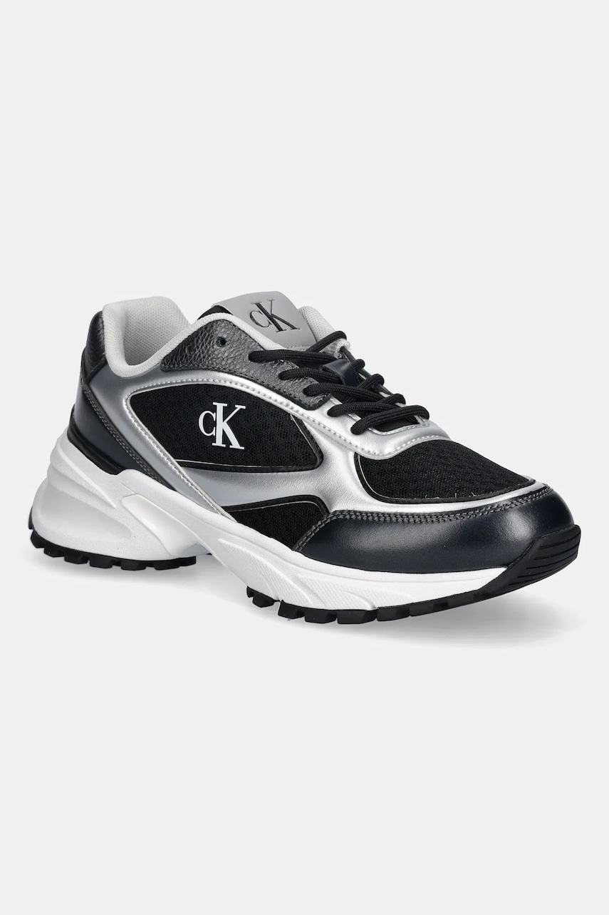 Tenisky Calvin Klein HIKE RUNNER LACE UP MESH MIX MET dámské, černá barva, YW0YW02063