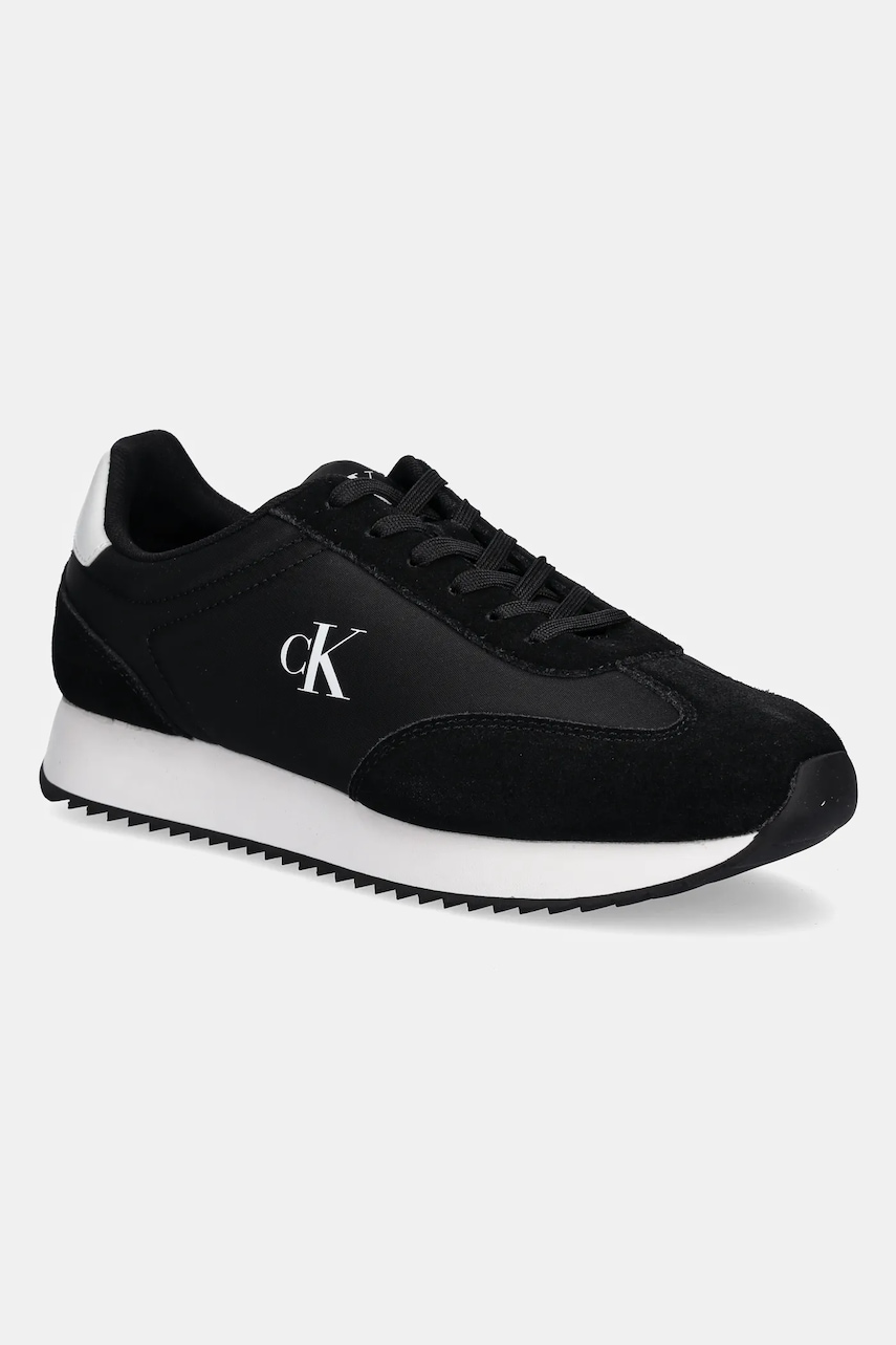 Tenisky Calvin Klein Jeans RETRO RUNNER LACE UP NY-SU pánské, černá barva, YM0YM01325