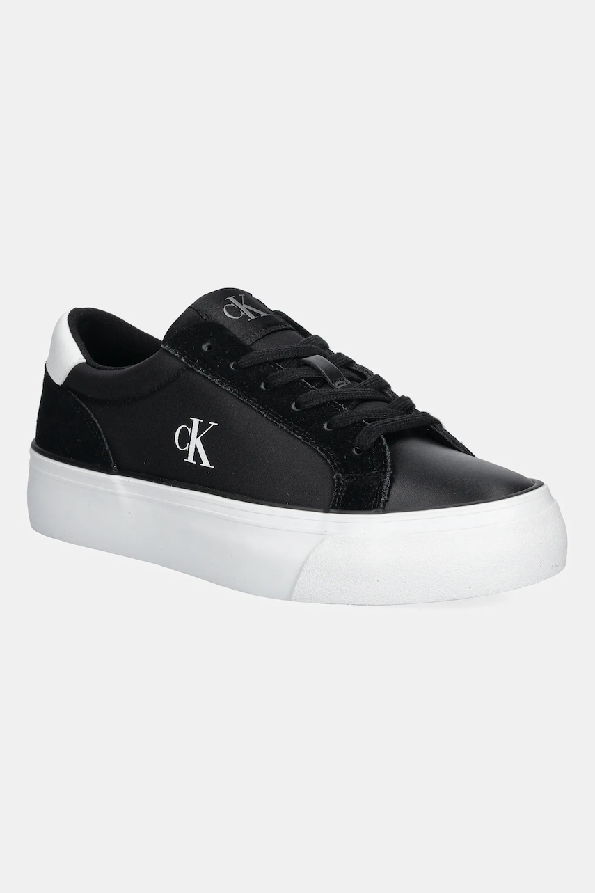 Tenisky Calvin Klein Jeans VULC FLATFORM MG NYLON MIX dámské, černá barva, YW0YW01896