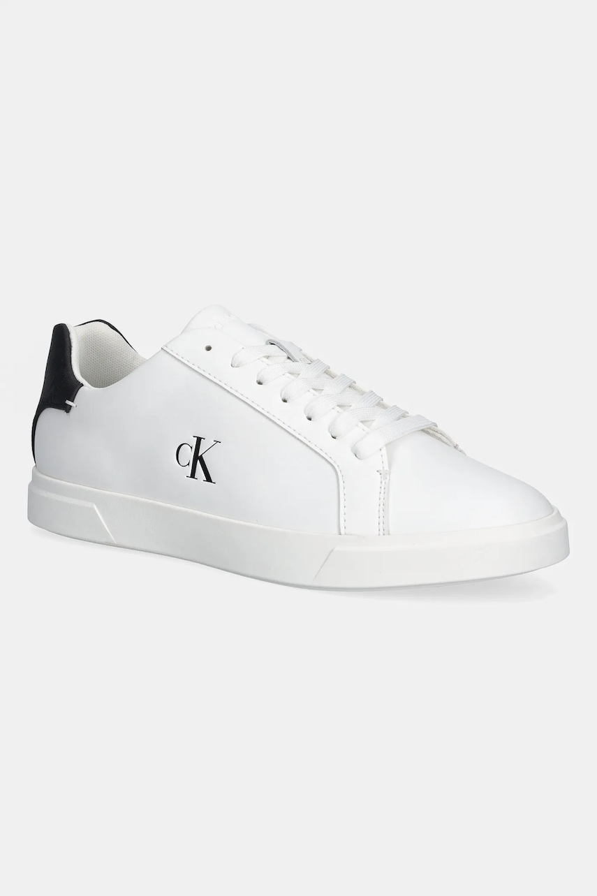 Tenisky Calvin Klein LOW PRO CUP LACEUP LTH MOIRE bílá barva, HW0HW02845