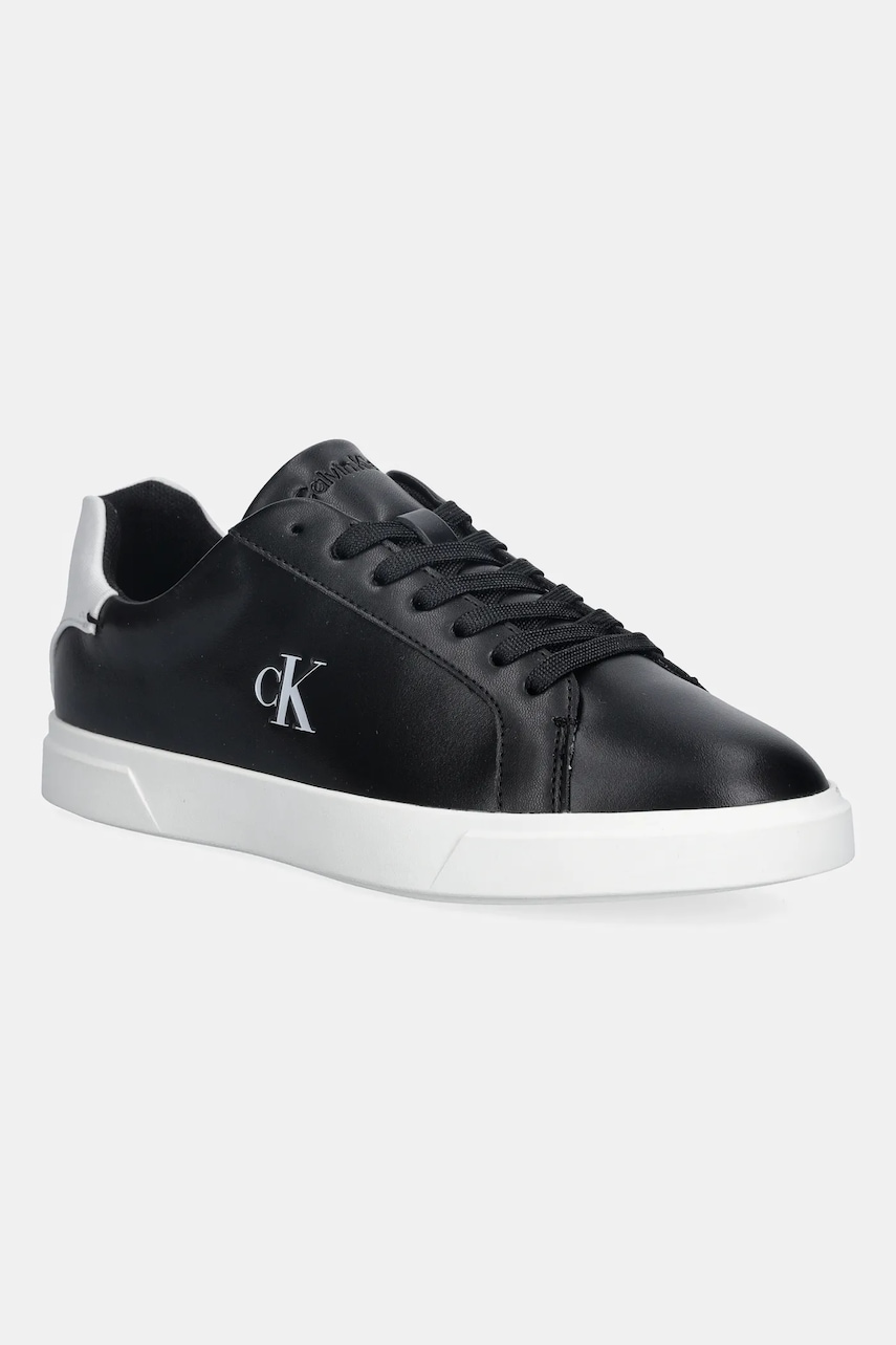 Tenisky Calvin Klein LOW PRO CUP LACEUP LTH MOIRE černá barva, HW0HW02845