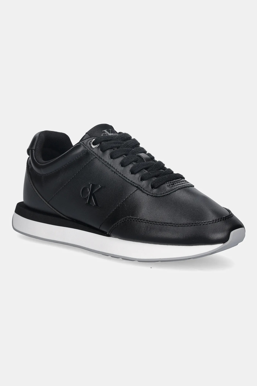 Tenisky Calvin Klein RETRO RUNNER LACE UP LTH MG dámské, černá barva, YW0YW01942