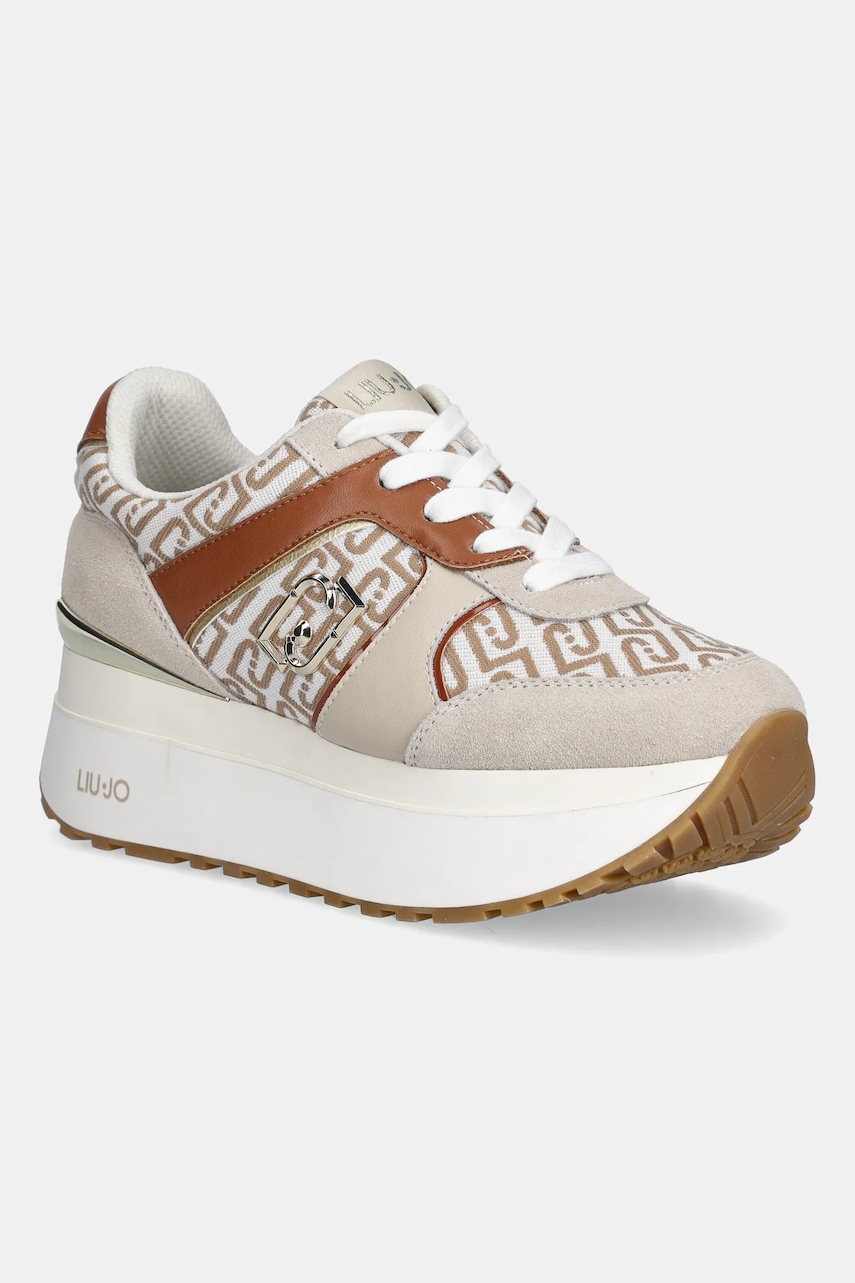 Tenisky Liu Jo LIU JO MAXI WONDER PLUS 02 dámské, béžová barva, BA6019PX617S3971