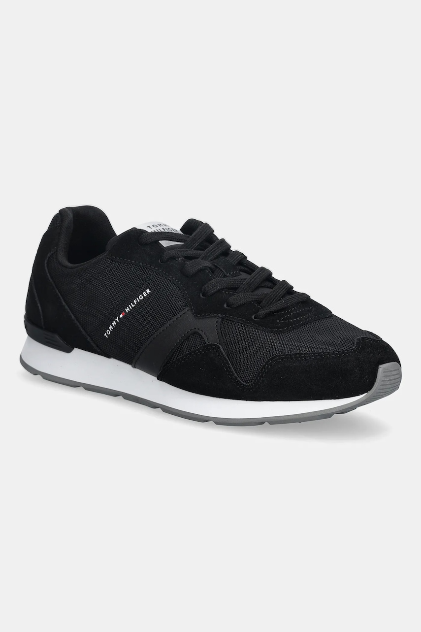 Tenisky Tommy Hilfiger RUNNER ICON MIX pánské, černá barva, FM0FM05679