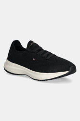 Tenisky Tommy Hilfiger TH KNIT RUNNER dámské, černá barva, FW0FW08813