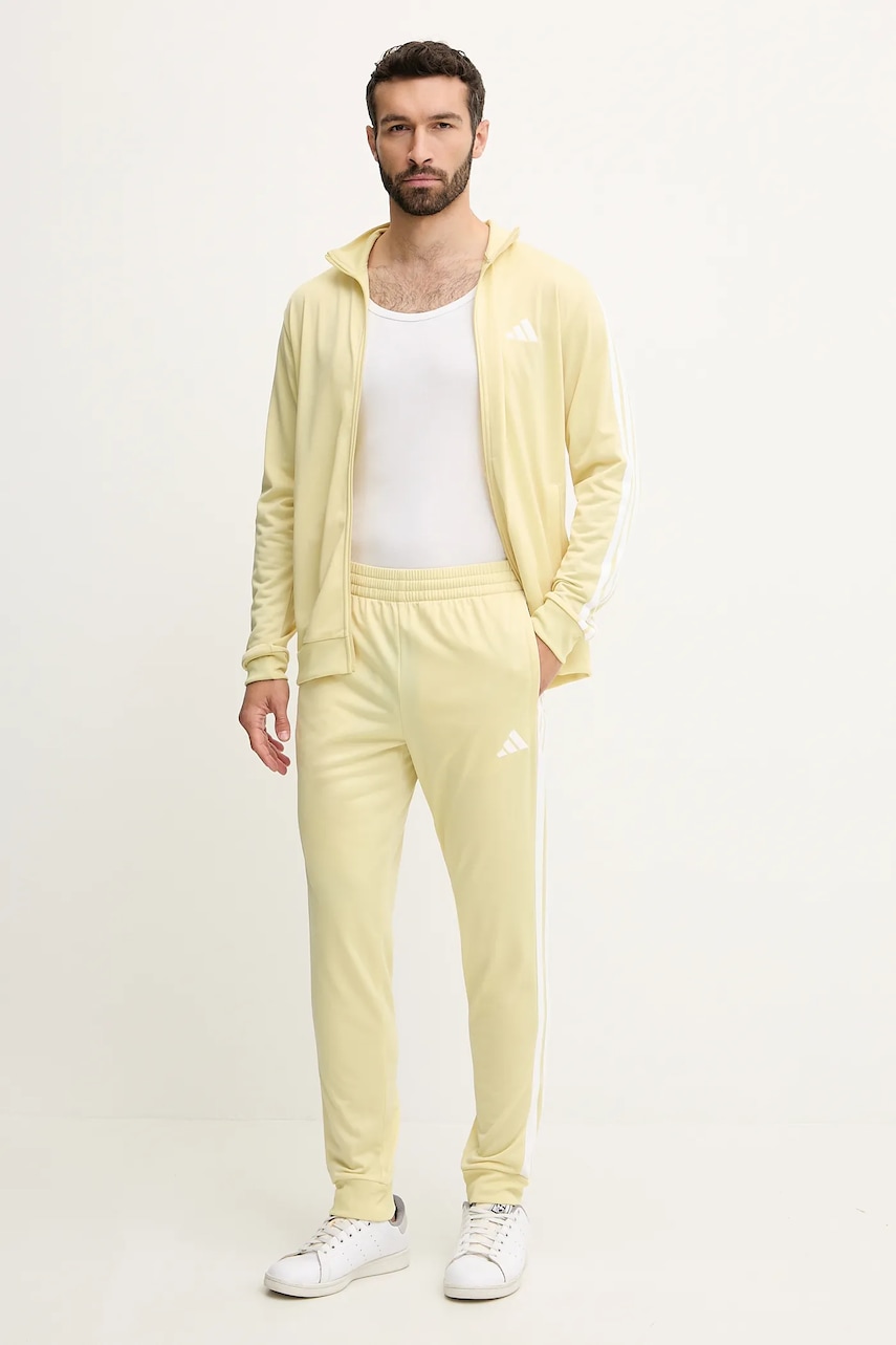 Tepláková souprava adidas 3S TR TT TS pánská, žlutá barva, JI8855