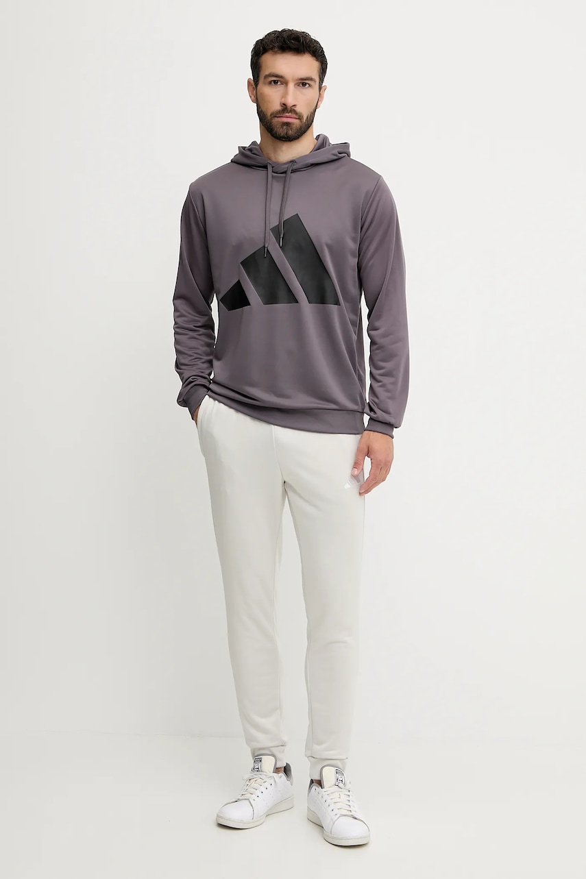 Tepláková souprava adidas BL FT HD TS pánská, šedá barva, JI8871