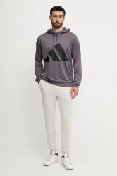 Tepláková souprava adidas BL FT HD TS pánská, šedá barva, JI8871