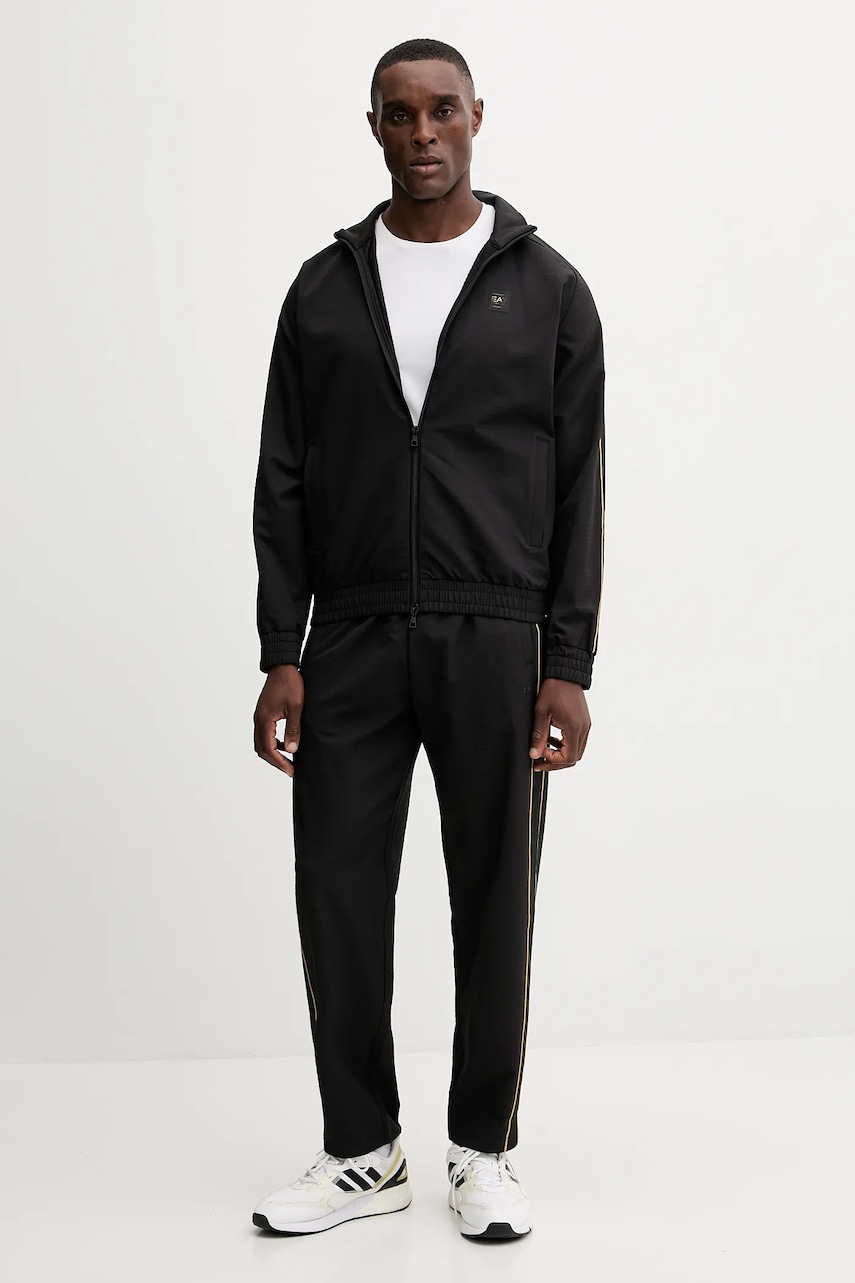 Tepláková souprava EA7 Emporio Armani pánská, černá barva, AF16945.7M000785