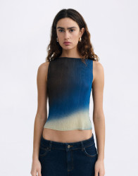Thinking MU Glass Pleated Dora Top MULTICOLOR XS