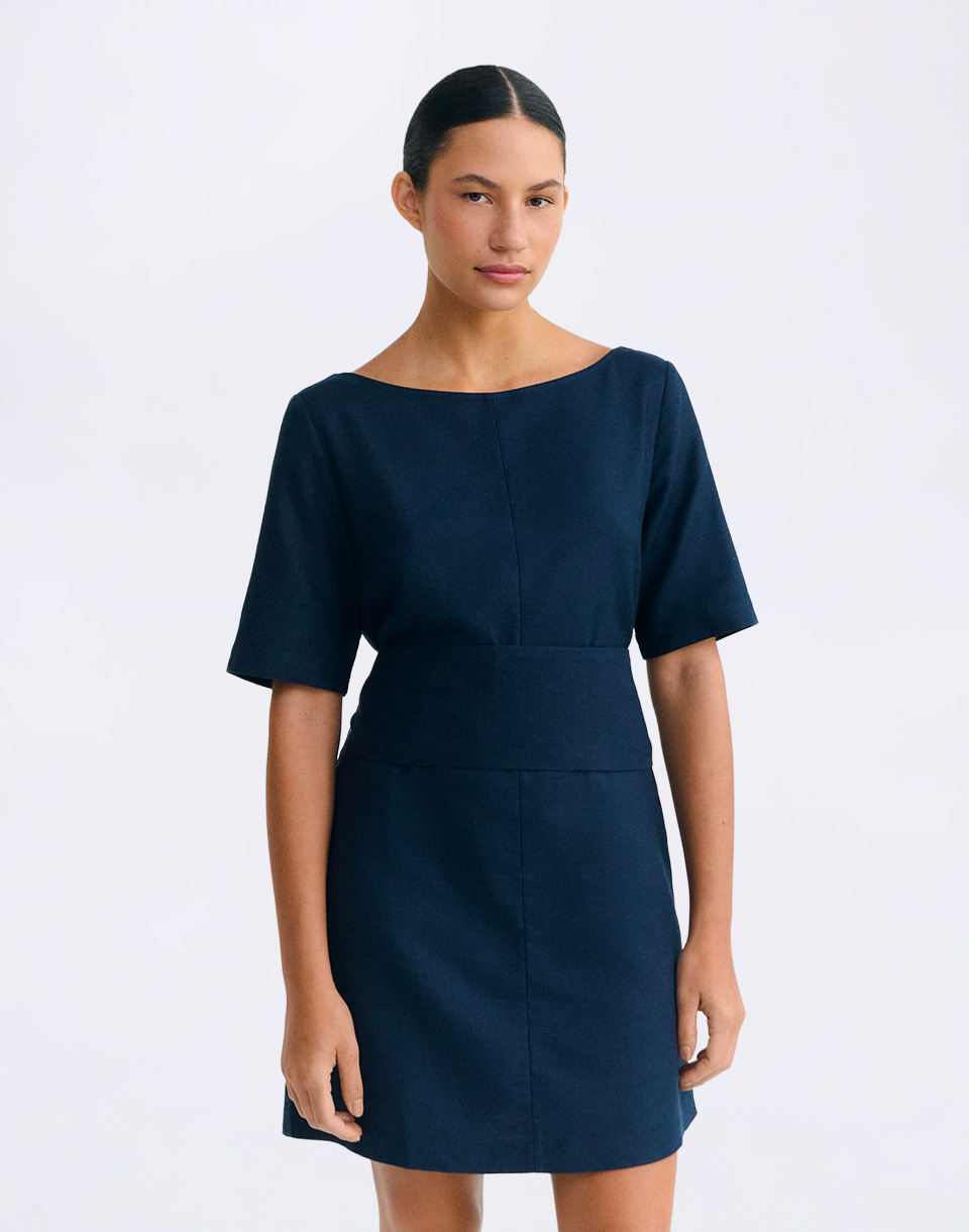 Thinking MU Navy Hemp Kieran Dress NAVY XS