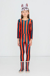 Tinycottons  body dětské RED-BLUE STRIPES SHINY BODY