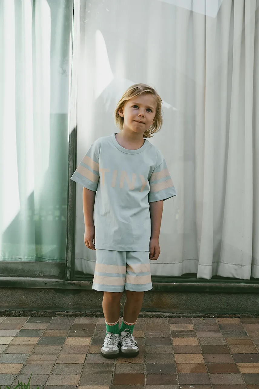 Tinycottons  Dětské bavlněné šortky  STRIPES LOGO SHORT